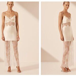 Shona Joy La Lune Cumulus Silk Lace Maxi Dress Ivory